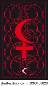 Tarot cards - back design. Lilith and Moon