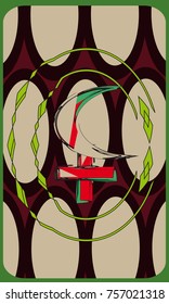 Tarot cards - back design.  Lilith