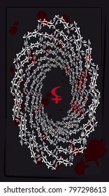 Tarot cards - back design.  Lilith