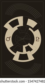 Tarot cards - back design. Mars, Pluto, Astrology