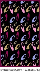 Tarot cards - back design.  Modern abstract oval pattern