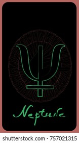 Tarot cards - back design.  Neptune