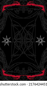 Tarot cards - back design. Occult stars. Reverse side