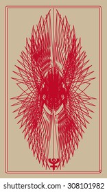 Tarot cards - back design.  Phoenix