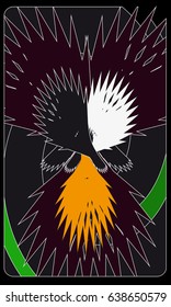 Tarot cards - back design. Phoenix