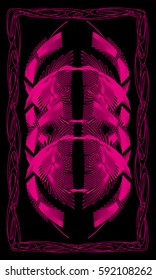 Tarot cards - back design.  Pink abstract pattern