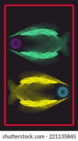 Tarot cards - back design, Pisces zodiac sign