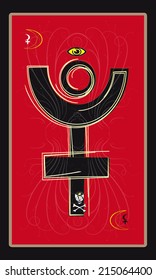 Tarot cards - back design, Pluto 