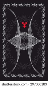 Tarot cards - back design.  Pluto
