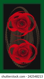 Tarot cards - back design, Poppy flower symbol god of Morpheus