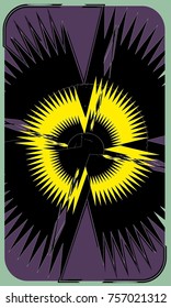 Tarot cards - back design.  Rays of light