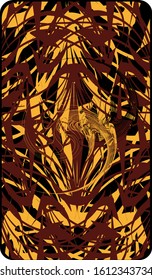 Tarot cards back design, reverse side.  Mystical pattern