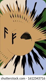 Tarot cards - back design. Runic symbols