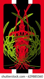 Tarot cards - back design. Sacred fig tree