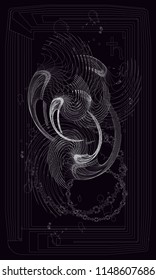 Tarot cards - back design.  Saturn, astrological symbol