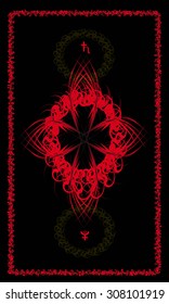 Tarot cards - back design.  Saturn and Pluto