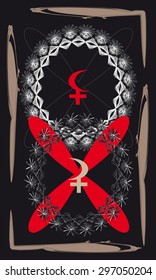 Tarot cards - back design. Selena and Lilith