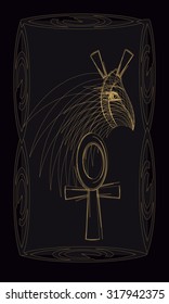 Tarot cards - back design.  Set - God of storms, desert, chaos and war