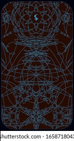 Tarot cards back design, back side. Lilith, Taurus