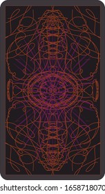Tarot cards back design, back side. Purple glow