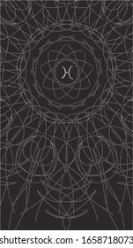 Tarot cards back design, back side. Proserpine, occult pattern