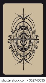 Tarot cards - back design, Solar Power, Incas Civilization