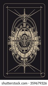 Tarot cards - back design, Solar Power, Incas Civilization