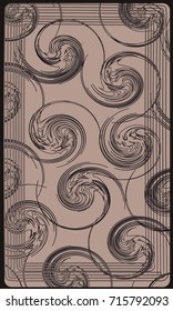 Tarot cards - back design.  Spiral pattern on the dirty pink background