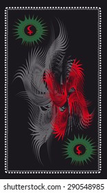 Tarot cards - back design. Spirit of Lilith