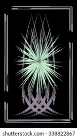 Tarot cards - back design.  The star Antares, astrology