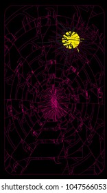 Tarot cards - back design. Step to the sun