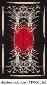 Tarot cards - back design, Sun, Devil seal