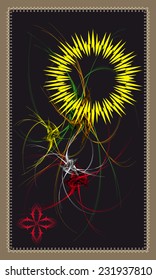 Tarot cards - back design, Sun and Cross