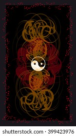 Tarot cards - back design.  The symbol of Yin Yang