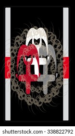 Tarot cards - back design.  The three Moirai, Greek mythology