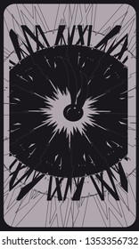 Tarot cards - back design. Time, Clock