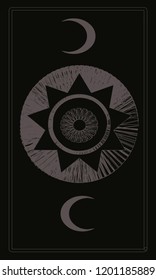 Tarot cards - back design, Two Moons