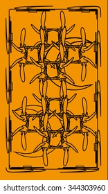 Tarot cards - back design.  Two Moons