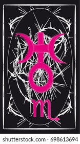 Tarot cards - back design. Uranus in Scorpio, astrology