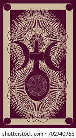 Tarot cards - back design. Uranus, astrology