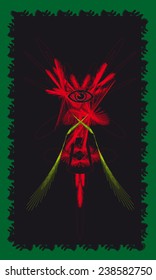 Tarot cards - back design. Voodoo doll