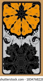 Tarot cards - back design. Yin Yang. Reverse side