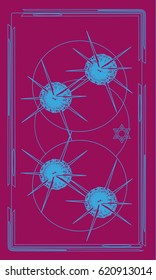 Tarot cards - back design.  Yin-Yang, hexagram