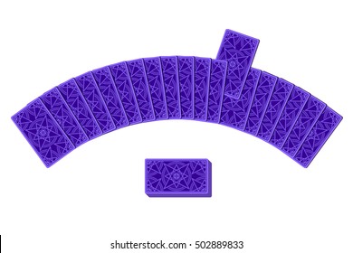 Tarot cards by reverse side laying in a semicircle. Choice concept