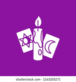  Tarot cards glyph icon. Card reading. Divination, future prediction. Magical arts concept. Filled flat sign. Isolated silhouette vector illustration