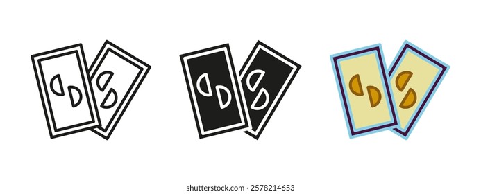 Tarot cards icon. Fortune teller card vector illustration. Astrology and esoteric occult forecast symbol. Gypsy witchcraft divination sign. Spiritual prediction pictogram. Clairvoyant divination cards