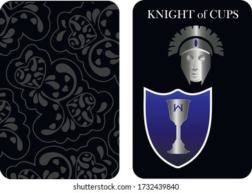 tarot cards knight of cups vector shirt card pattern