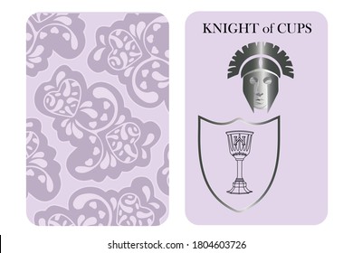 tarot cards knight of cups vector white shirt card pattern