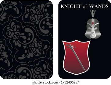 tarot cards knight of wands vector shirt card pattern