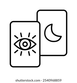 Tarot cards linear icon color editable